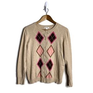 Cherokee Argyle Sweater XXL